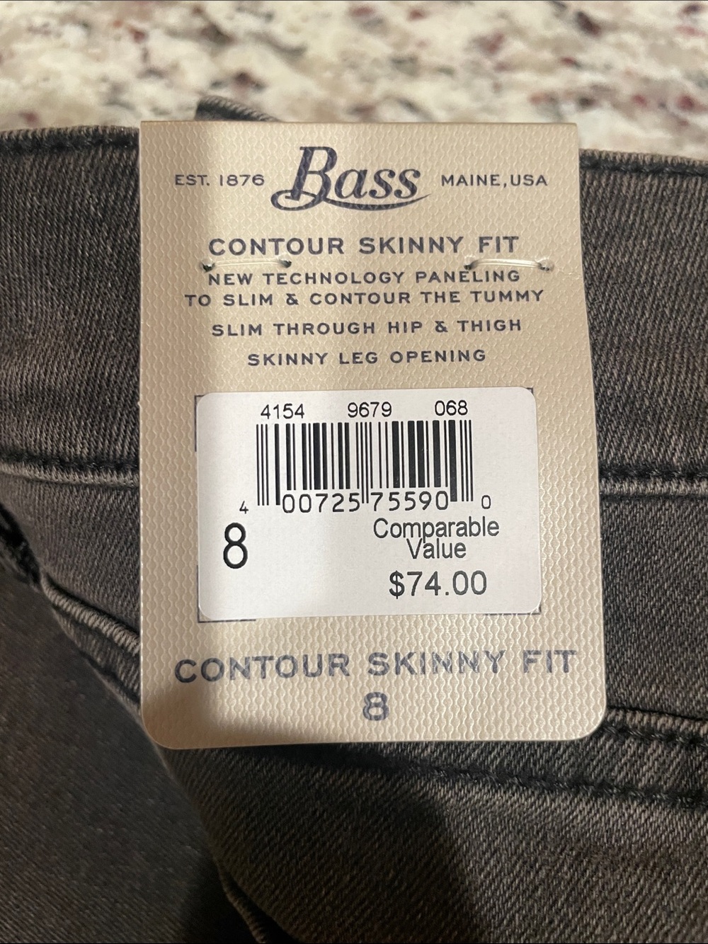 Bass Contour Skinny Fit Jeans - Charcoal - Picture 4 of 4